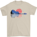 Guitar Reflection Guitarist Acoustic Bass Mens T-Shirt Cotton Gildan Sand