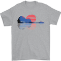 Guitar Reflection Guitarist Acoustic Bass Mens T-Shirt Cotton Gildan Sports Grey