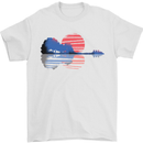 Guitar Reflection Guitarist Acoustic Bass Mens T-Shirt Cotton Gildan White