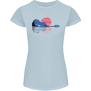 Guitar Reflection Guitarist Acoustic Bass Womens Petite Cut T-Shirt Light Blue