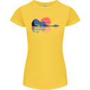 Guitar Reflection Guitarist Acoustic Bass Womens Petite Cut T-Shirt Yellow