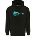 Guitar Reflection Guitarist Bass Acoustic Childrens Kids Hoodie Black