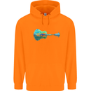 Guitar Reflection Guitarist Bass Acoustic Childrens Kids Hoodie Orange