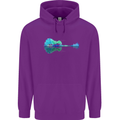 Guitar Reflection Guitarist Bass Acoustic Childrens Kids Hoodie Purple