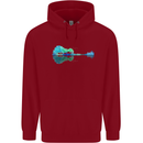 Guitar Reflection Guitarist Bass Acoustic Childrens Kids Hoodie Red