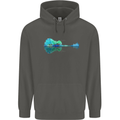 Guitar Reflection Guitarist Bass Acoustic Childrens Kids Hoodie Storm Grey