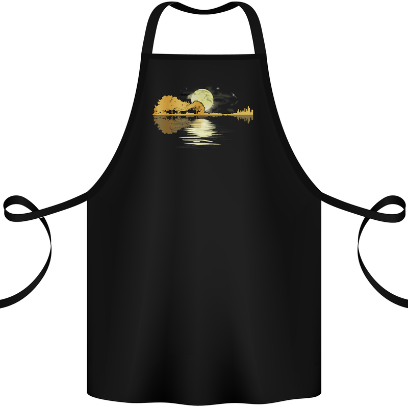 Guitar Reflection Guitarist Bass Acoustic Cotton Apron 100% Organic Black