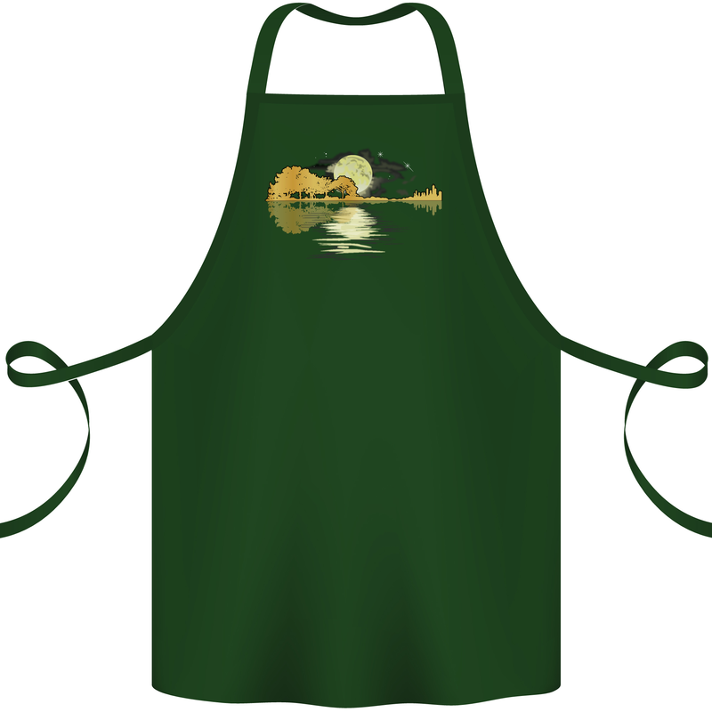 Guitar Reflection Guitarist Bass Acoustic Cotton Apron 100% Organic Forest Green