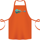 Guitar Reflection Guitarist Bass Acoustic Cotton Apron 100% Organic Orange