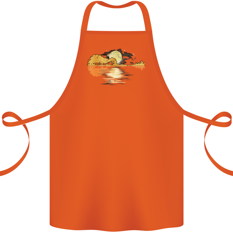 Guitar Reflection Guitarist Bass Acoustic Cotton Apron 100% Organic Orange