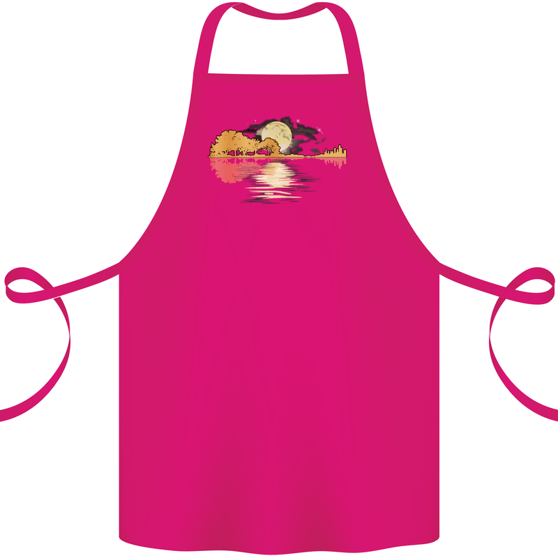 Guitar Reflection Guitarist Bass Acoustic Cotton Apron 100% Organic Pink