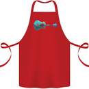 Guitar Reflection Guitarist Bass Acoustic Cotton Apron 100% Organic Red