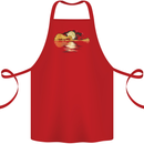 Guitar Reflection Guitarist Bass Acoustic Cotton Apron 100% Organic Red