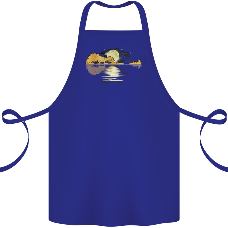 Guitar Reflection Guitarist Bass Acoustic Cotton Apron 100% Organic Royal Blue