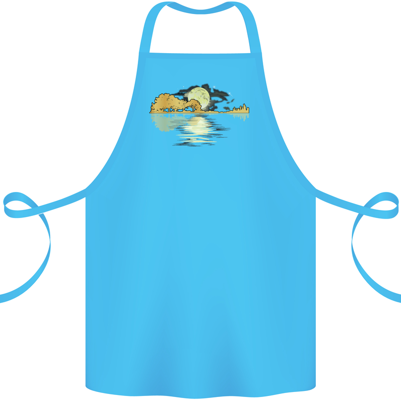 Guitar Reflection Guitarist Bass Acoustic Cotton Apron 100% Organic Turquoise