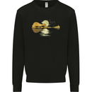 Guitar Reflection Guitarist Bass Acoustic Kids Sweatshirt Jumper Black