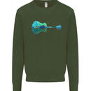 Guitar Reflection Guitarist Bass Acoustic Kids Sweatshirt Jumper Forest Green