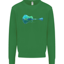 Guitar Reflection Guitarist Bass Acoustic Kids Sweatshirt Jumper Irish Green