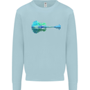 Guitar Reflection Guitarist Bass Acoustic Kids Sweatshirt Jumper Light Blue