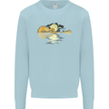 Guitar Reflection Guitarist Bass Acoustic Kids Sweatshirt Jumper Light Blue