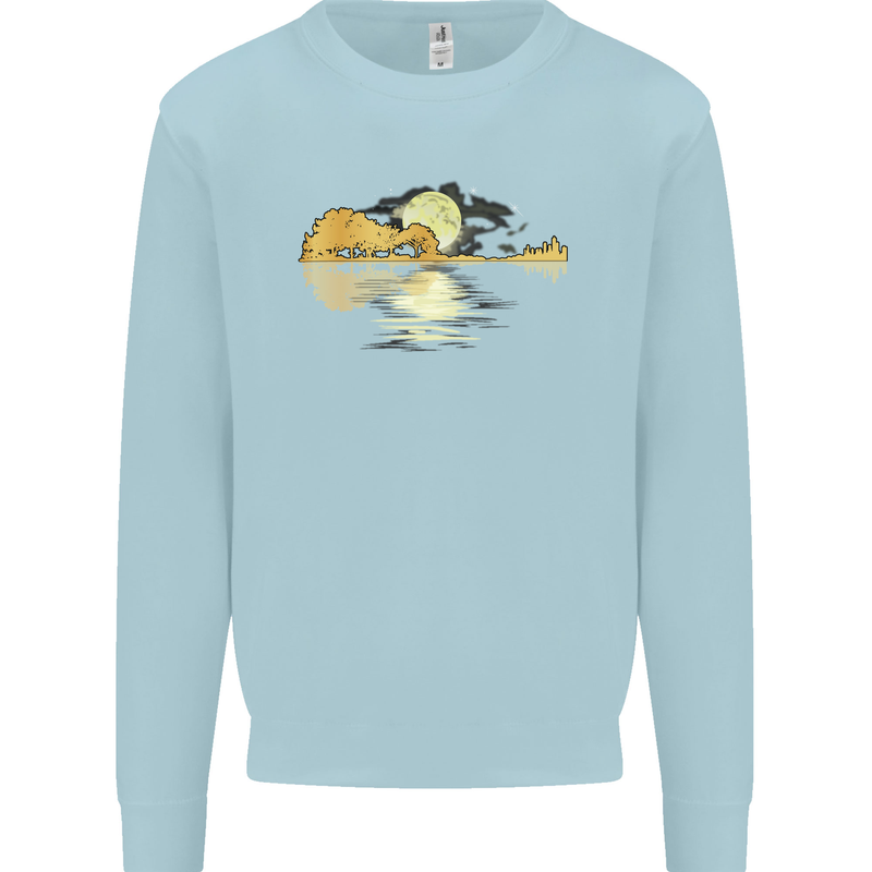 Guitar Reflection Guitarist Bass Acoustic Kids Sweatshirt Jumper Light Blue