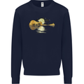Guitar Reflection Guitarist Bass Acoustic Kids Sweatshirt Jumper Navy Blue