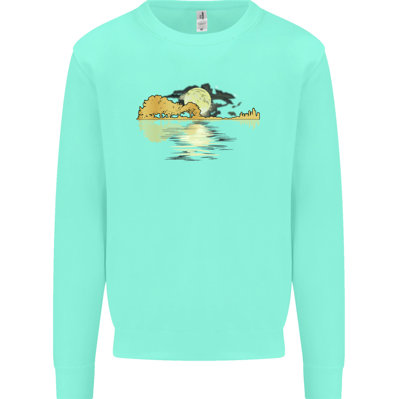 Guitar Reflection Guitarist Bass Acoustic Kids Sweatshirt Jumper Peppermint