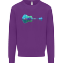 Guitar Reflection Guitarist Bass Acoustic Kids Sweatshirt Jumper Purple