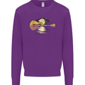 Guitar Reflection Guitarist Bass Acoustic Kids Sweatshirt Jumper Purple