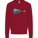 Guitar Reflection Guitarist Bass Acoustic Kids Sweatshirt Jumper Red