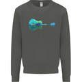 Guitar Reflection Guitarist Bass Acoustic Kids Sweatshirt Jumper Storm Grey