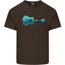 Guitar Reflection Guitarist Bass Acoustic Kids T-Shirt Childrens Chocolate
