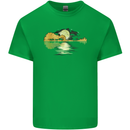 Guitar Reflection Guitarist Bass Acoustic Kids T-Shirt Childrens Irish Green