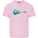 Guitar Reflection Guitarist Bass Acoustic Kids T-Shirt Childrens Light Pink