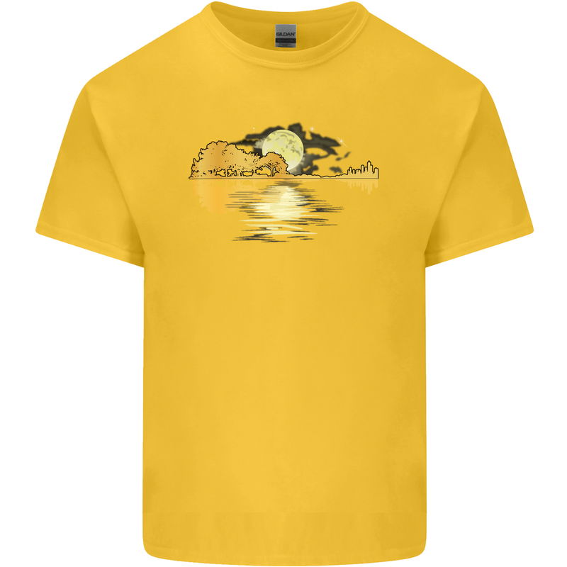Guitar Reflection Guitarist Bass Acoustic Kids T-Shirt Childrens Yellow