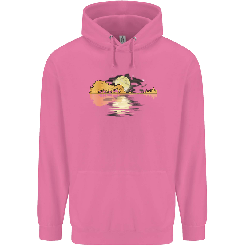 Guitar Reflection Guitarist Bass Acoustic Mens 80% Cotton Hoodie Azelea