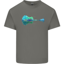 Guitar Reflection Guitarist Bass Acoustic Mens Cotton T-Shirt Tee Top Charcoal