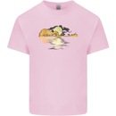 Guitar Reflection Guitarist Bass Acoustic Mens Cotton T-Shirt Tee Top Light Pink