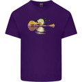 Guitar Reflection Guitarist Bass Acoustic Mens Cotton T-Shirt Tee Top Purple
