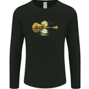 Guitar Reflection Guitarist Bass Acoustic Mens Long Sleeve T-Shirt Black