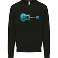Guitar Reflection Guitarist Bass Acoustic Mens Sweatshirt Jumper Black