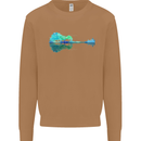 Guitar Reflection Guitarist Bass Acoustic Mens Sweatshirt Jumper Caramel Latte