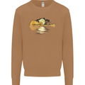 Guitar Reflection Guitarist Bass Acoustic Mens Sweatshirt Jumper Caramel Latte