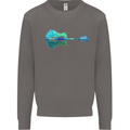 Guitar Reflection Guitarist Bass Acoustic Mens Sweatshirt Jumper Charcoal