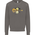 Guitar Reflection Guitarist Bass Acoustic Mens Sweatshirt Jumper Charcoal