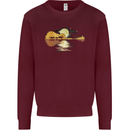 Guitar Reflection Guitarist Bass Acoustic Mens Sweatshirt Jumper Maroon