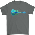 Guitar Reflection Guitarist Bass Acoustic Mens T-Shirt Cotton Gildan Charcoal