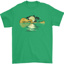 Guitar Reflection Guitarist Bass Acoustic Mens T-Shirt Cotton Gildan Irish Green
