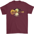 Guitar Reflection Guitarist Bass Acoustic Mens T-Shirt Cotton Gildan Maroon