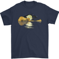 Guitar Reflection Guitarist Bass Acoustic Mens T-Shirt Cotton Gildan Navy Blue